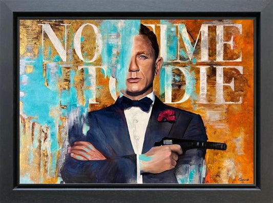 Sannib No Time To Die James Bond Hand Embellished Canvas - The Acorn Gallery,Pocklington