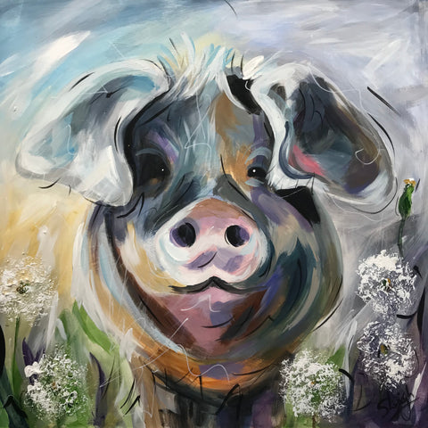 Clover (Pig) ORIGINAL by Susan Leigh *SOLD*
