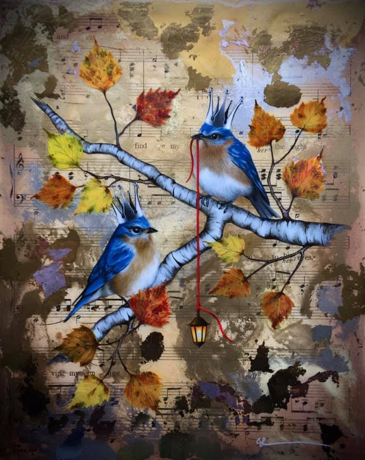 Light In Dark Spaces Original by Sarah Louise Ewing-Original ALight in Dark Spaces Original by Sarah Louise Ewing. A beautifully detailed original painting. Wider bird collection available. Safe secure UK Delivery. Visit Us or Shop Online.t-The Acorn Gallery