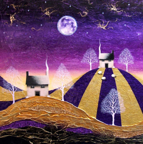 Frosted Moon Original by Sarah Louise Ewing *SOLD*
