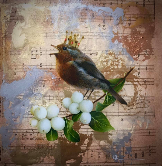 Guardian of Innocence Original by Sarah Louise Ewing. A beautifully framed painting with intricate detail. More Birds Available. Secure UK Delivery. Shop Online.