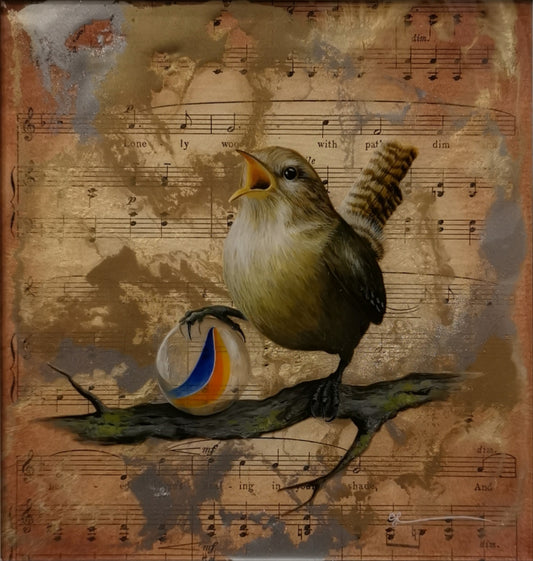 Keepsies Original by Sarah Louise Ewing. A beautifully framed painting with intricate detail. More Birds Available. Secure UK Delivery. Shop Online.