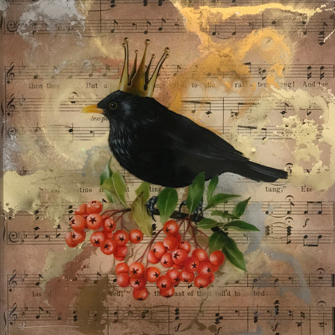 The Herald of Autumn (Blackbird) Original by Sarah Louise Ewing *SOLD*
