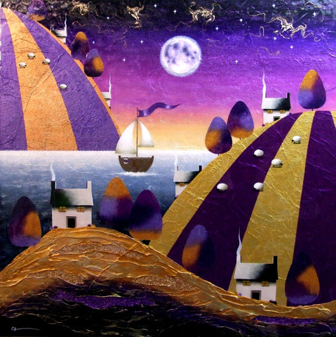We Sail At Midnight Original by Sarah Louise Ewing *SOLD*