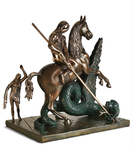 Saint George And The Dragon Bronze Sculpture by Salvador Dali