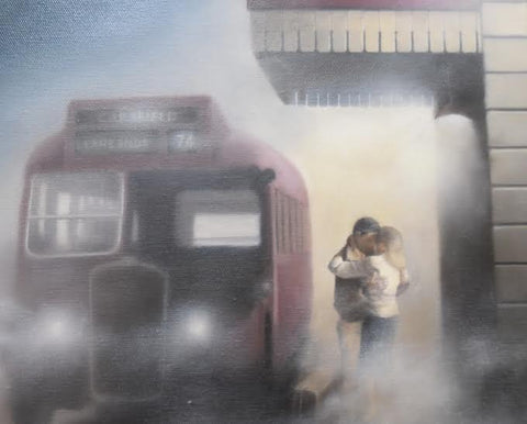 Last Bus, First Embrace by Tim Shorten-Limited Edition Print-The Acorn Gallery-The Acorn Gallery