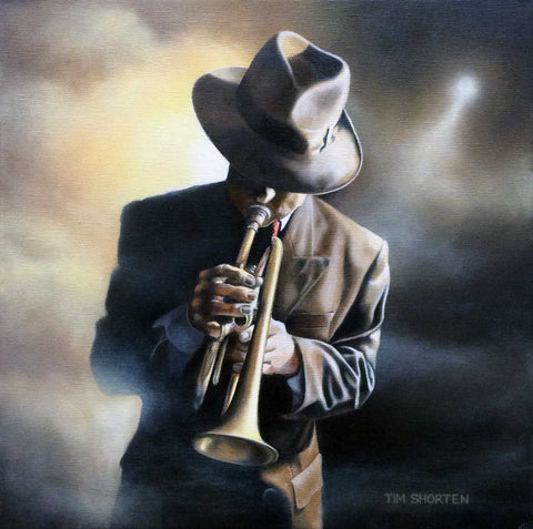 Music Is Life (Solo Cornet Player) Jazz Original by Tim Shorten *SOLD*