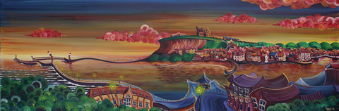 Whimsical Whitby Original by Rayford *SOLD*-Original Art-The Acorn Gallery-Rayford-artist-The Acorn Gallery