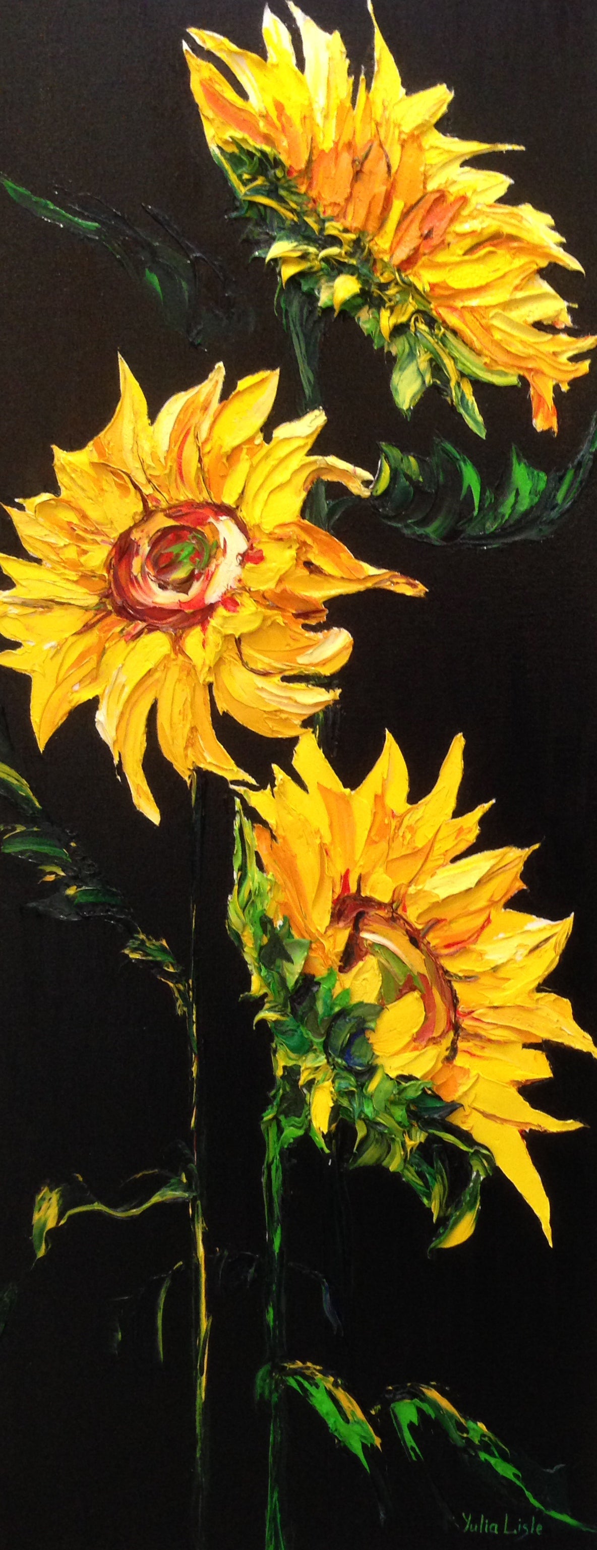 Yulia Lisle Sunflowers ORIGINAL - The Acorn Gallery, Pocklington 