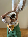 Hare Bust (Yellow Bow Tie) ORIGINAL Sculpture by Louise Brown *SOLD*