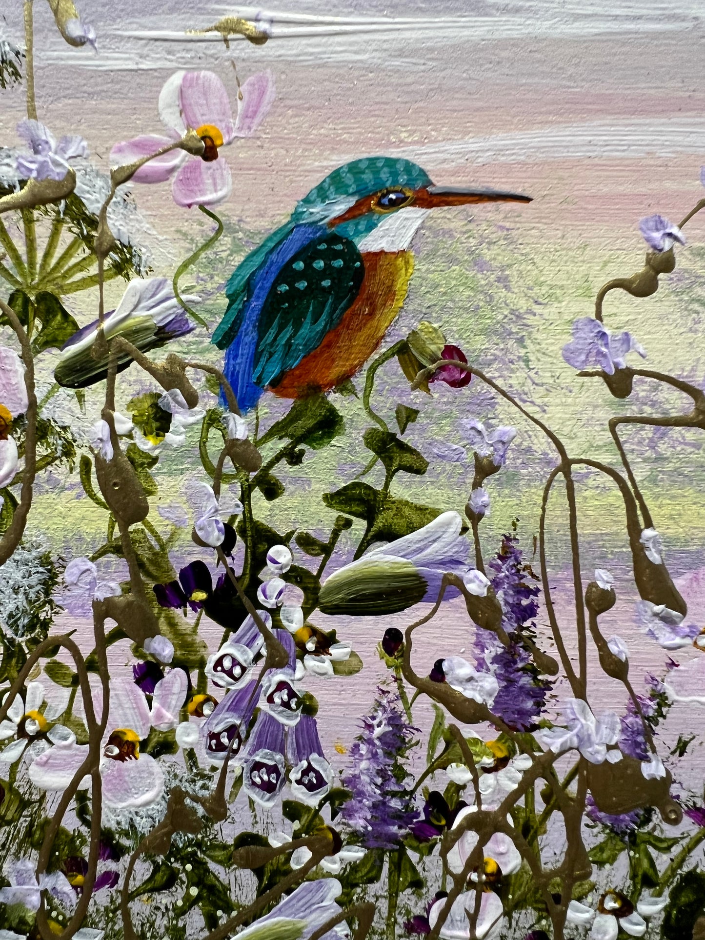 The King Fishing IV (Kingfisher) Original by Mary Shaw *SOLD*