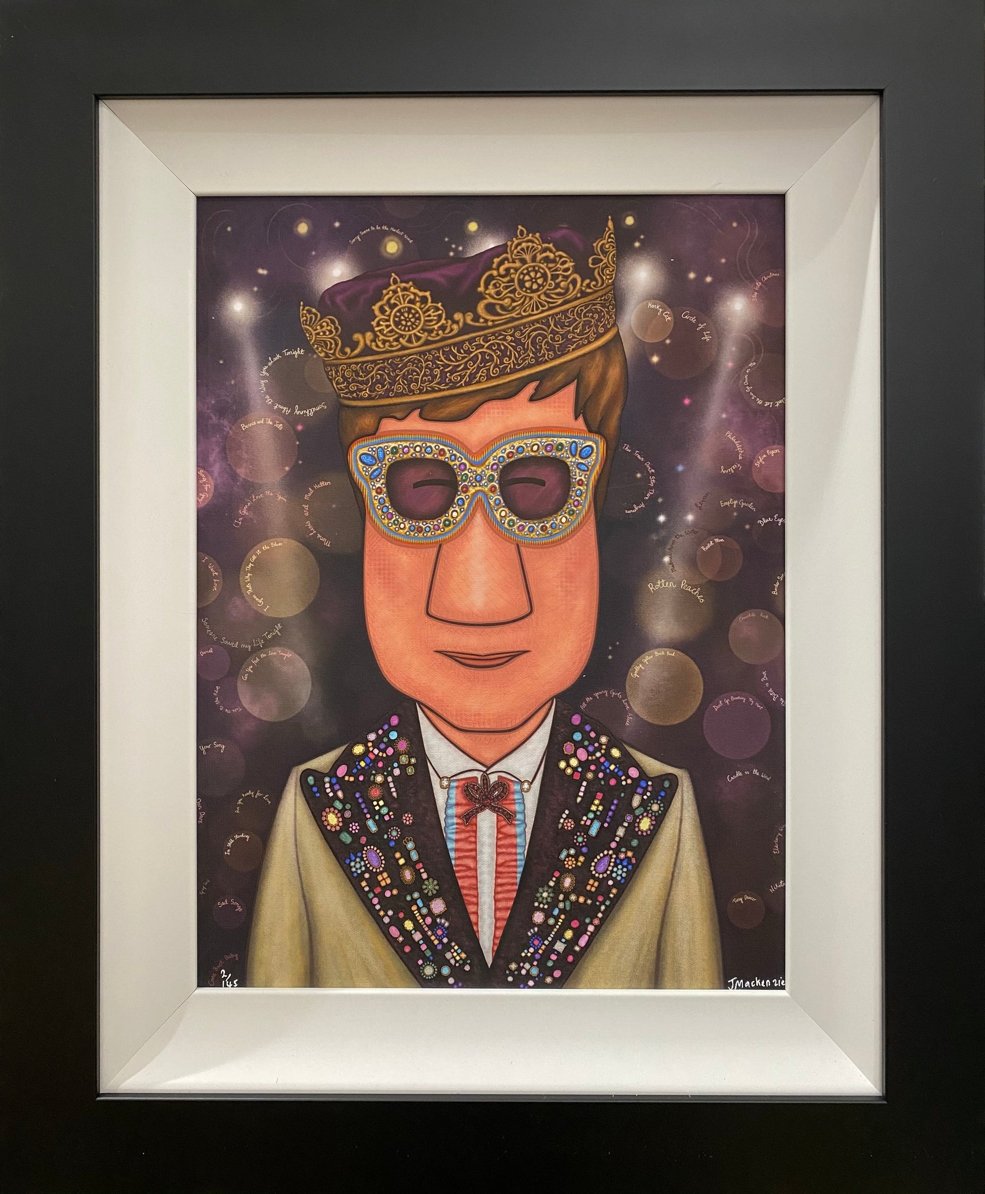 Jenny Mackenzie Elton John Canvas - The Acorn Gallery, Pocklington