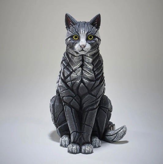 Cat Sitting -Black and White by Edge Sculpture